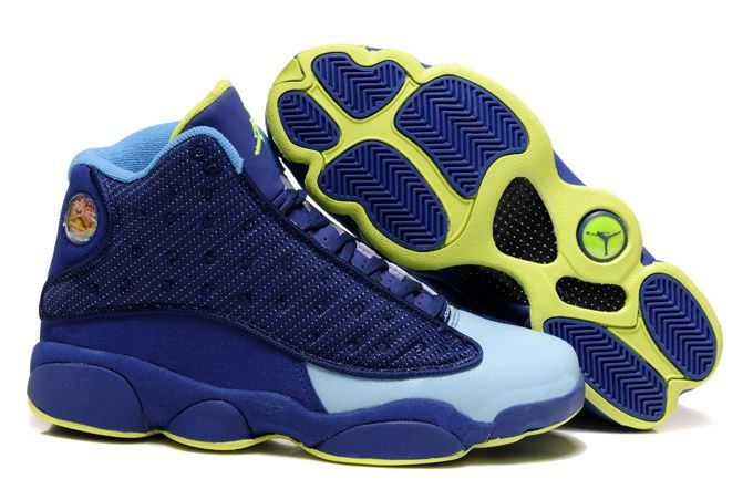 New 2014 Air Jordan 13 (XIII) Retro Royal Blue Water Yellow